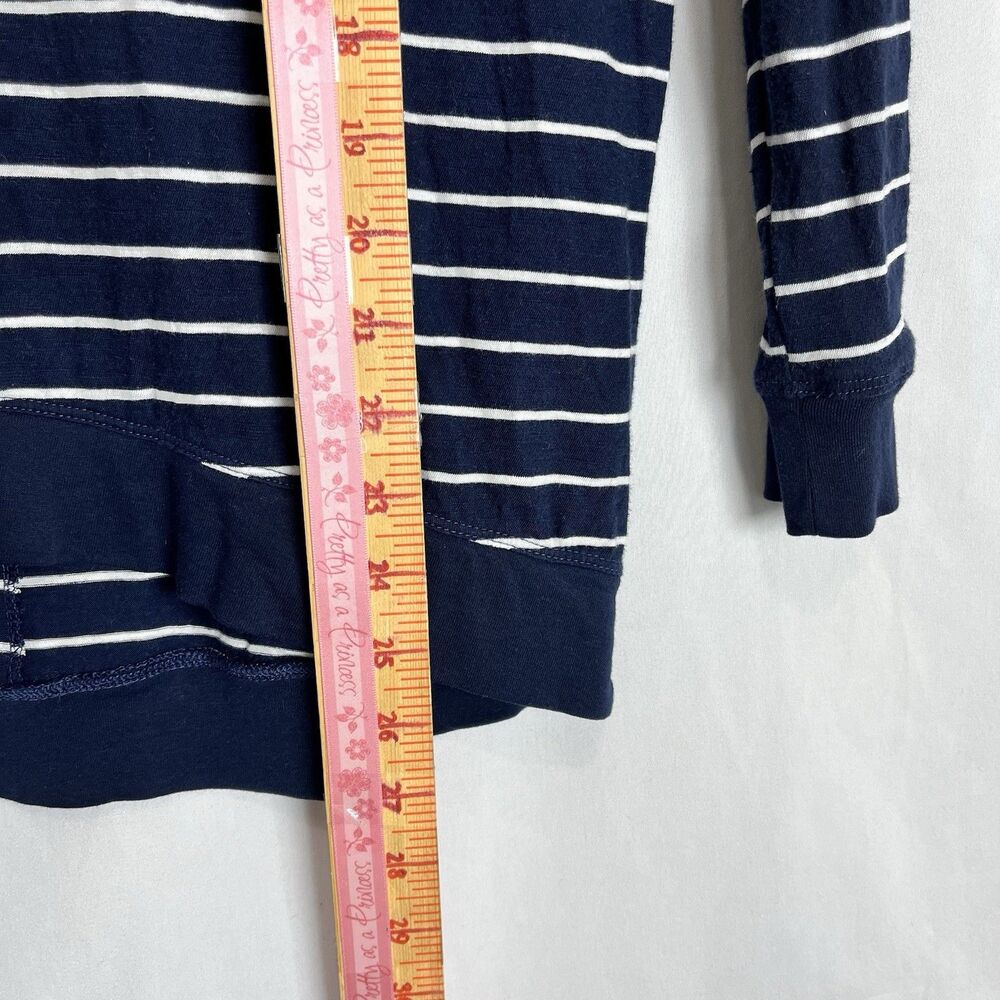 Caslon By Nordstrom Navy White Striped Top Long Sleeve Cotton Lightweight XS - Picture 8 of 8